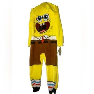 SpongeBob Kids Unisex Union Suit Pajamas Jumpsuit Sleep Wear Lounge Wear Warm
